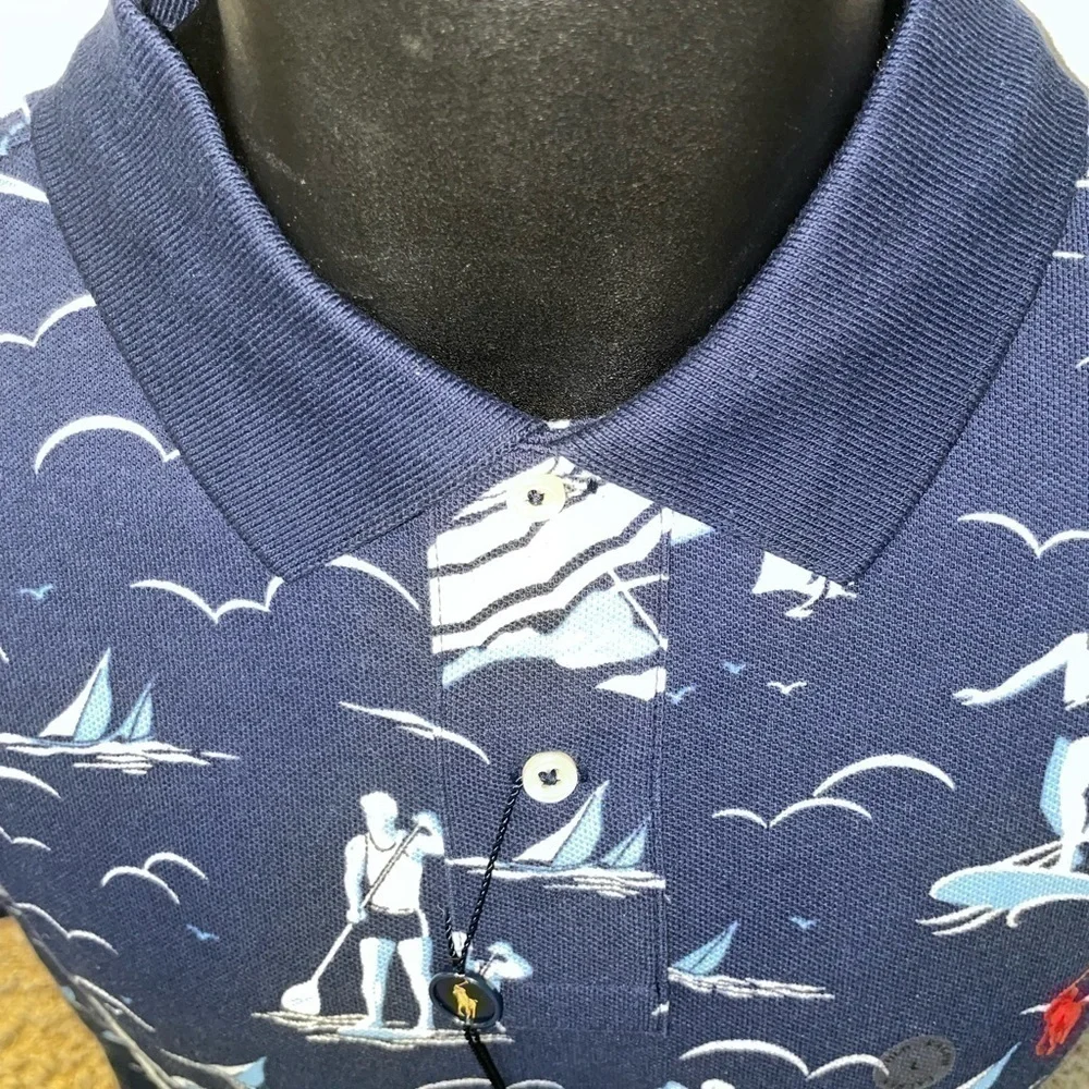 New Mens Polo by Ralph Lauren Big Beach Surf Shirt NWT Sailboat Paddle Board L